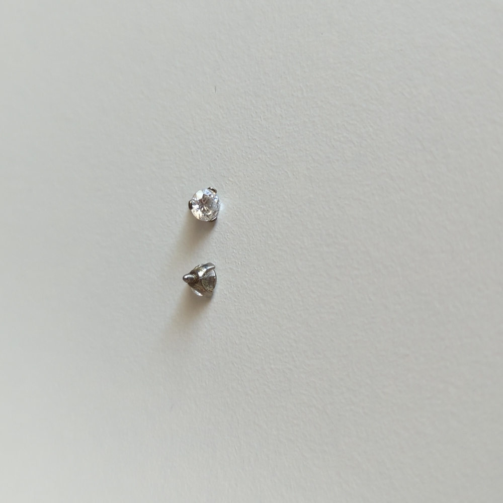 2 microdermal 16 gauge Titanium CZ end